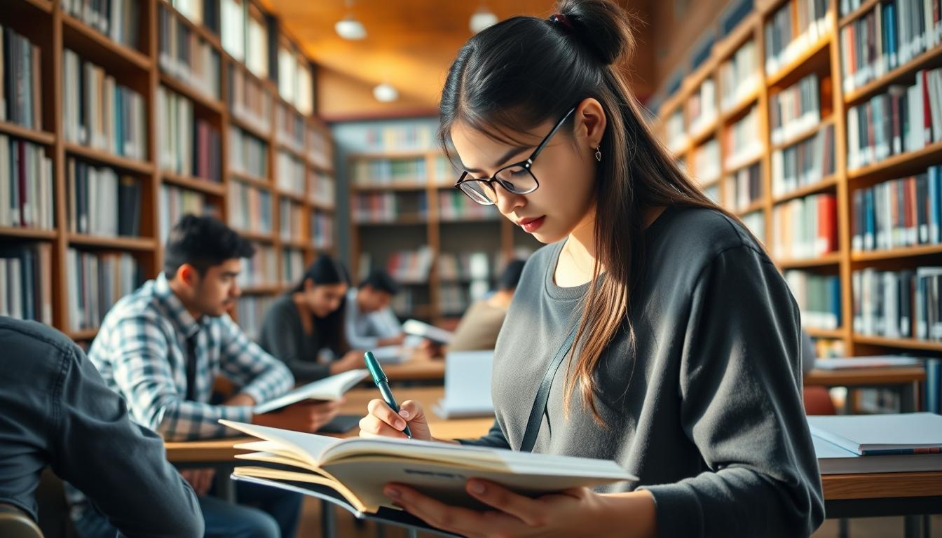 Students collaborating in study space