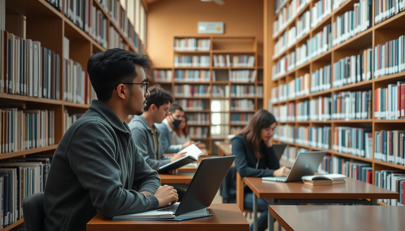 Students working in research laboratory